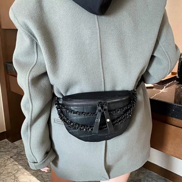 *NEW Leather Fanny Pack Belt Waist Crossbody Shoulder Bag - Picture 7 of 12